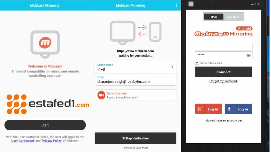 عرض شاشة الهاتف على الكمبيوتر عن طريق Mobizen USB