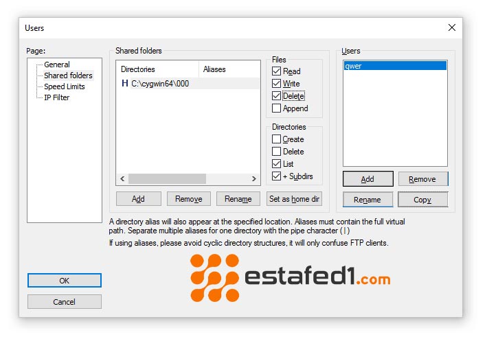 َبط اعدادات FileZilla Server لاسترجاع الملفات المحذوفة من الذاكرة الداخلية