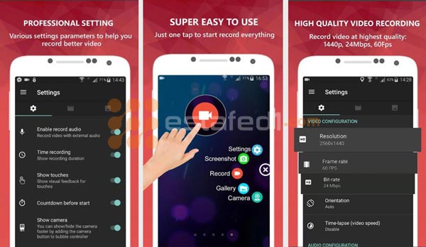تطبيق AZ Screen Recorder  تسجيل مكالمات الماسنجر