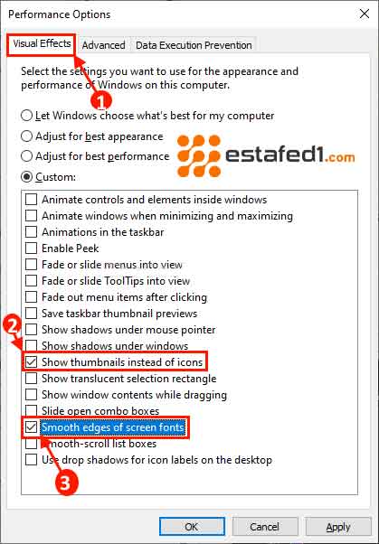 Visual Effects windows 10