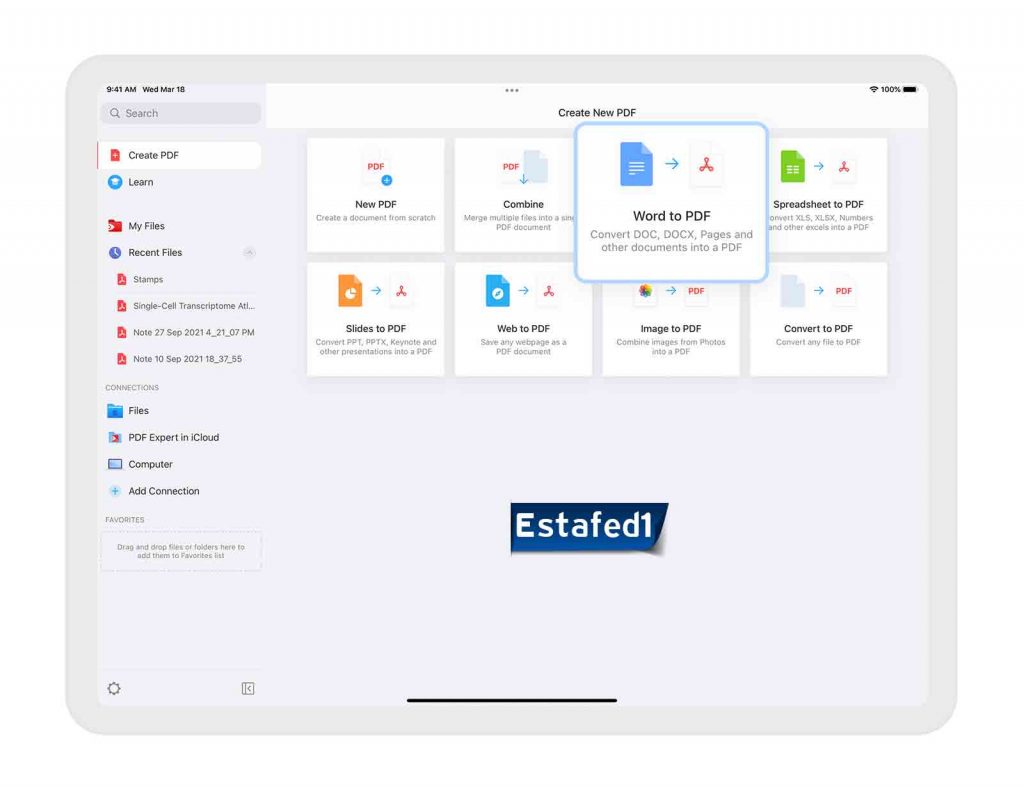 كيفية تحويل ملف وورد إلى PDF على الأجهزة اللوحية