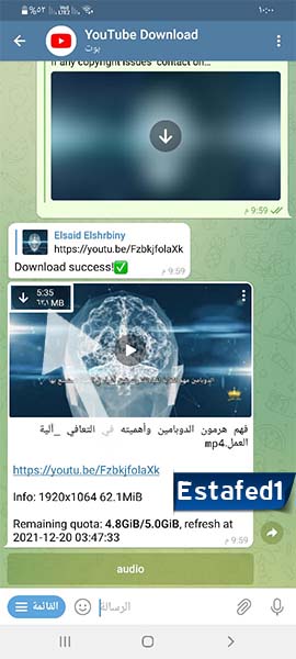 بوت تحميل من اليوتيوب telegram - @benny_ytdlbot