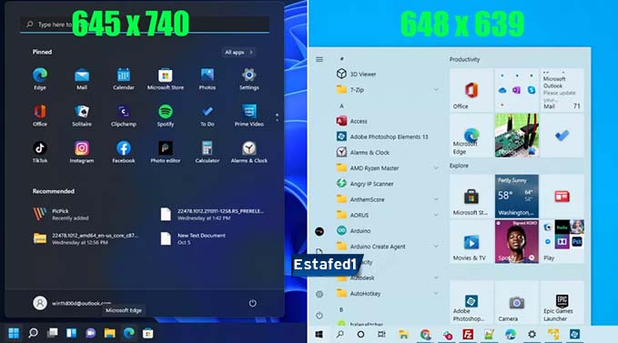 عيوب ويندوز 11 قائمة ابدأ