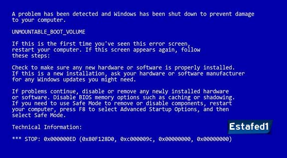 حل مشكلة الشاشة الزرقاء في ويندوز 7