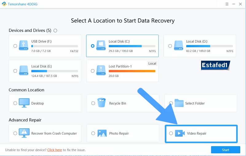 إصلاح الفيديو التالف