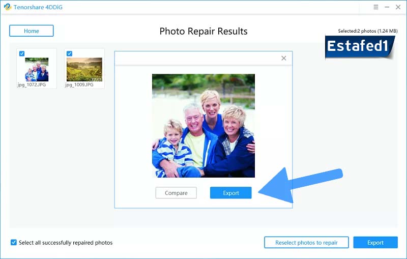 حفظ الصور بعد إصلاحها