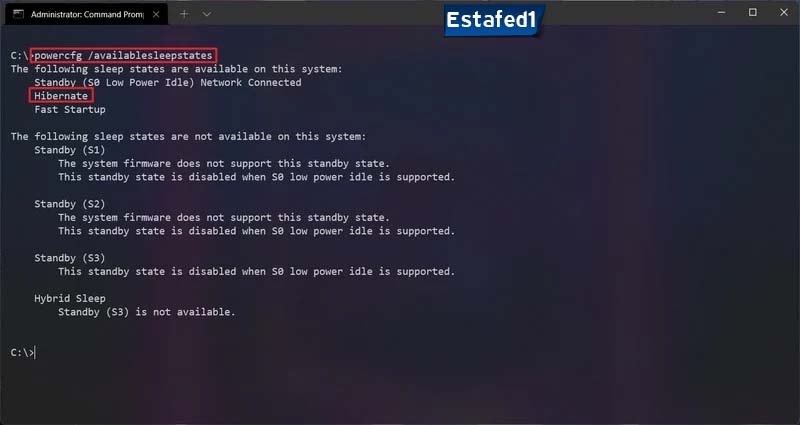 check-hibernation-feature-winows-11-command
