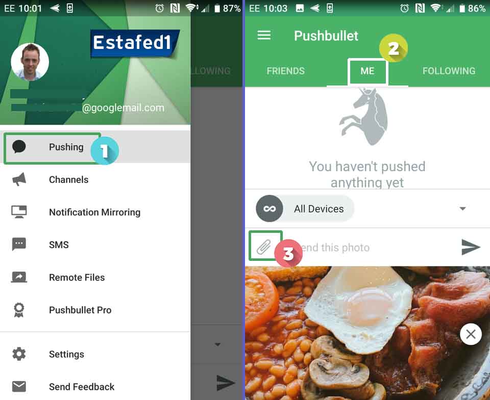 نقل الملفات من الهاتف للكمبيوتر - Pushbullet